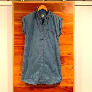 Chambray Shirt Dress in Short Sleeve